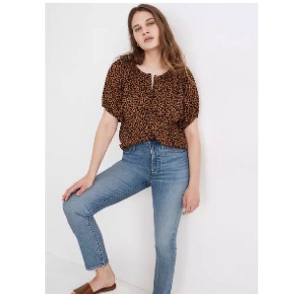 Madewell Peyton Top in Leopard Print, Size Small - Picture 1 of 10